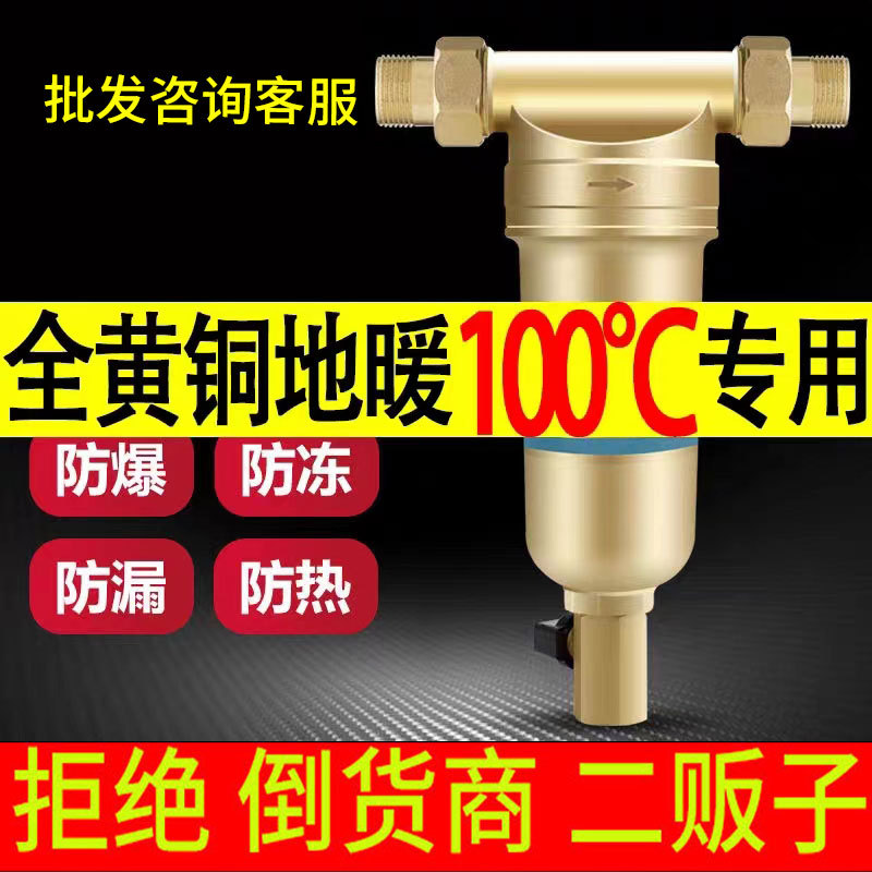 Brass Whole House Pre-Filter Household Water Pipe Gas Water Heater In-Ground Heating Boiler Home Water Purifier
