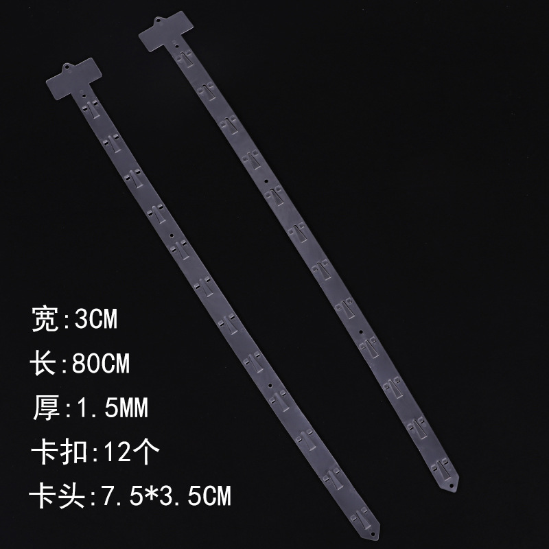 ganchos colgantes transparentes para exhibición en estantes minoristas, con opción de impresión de logotipo publicitario