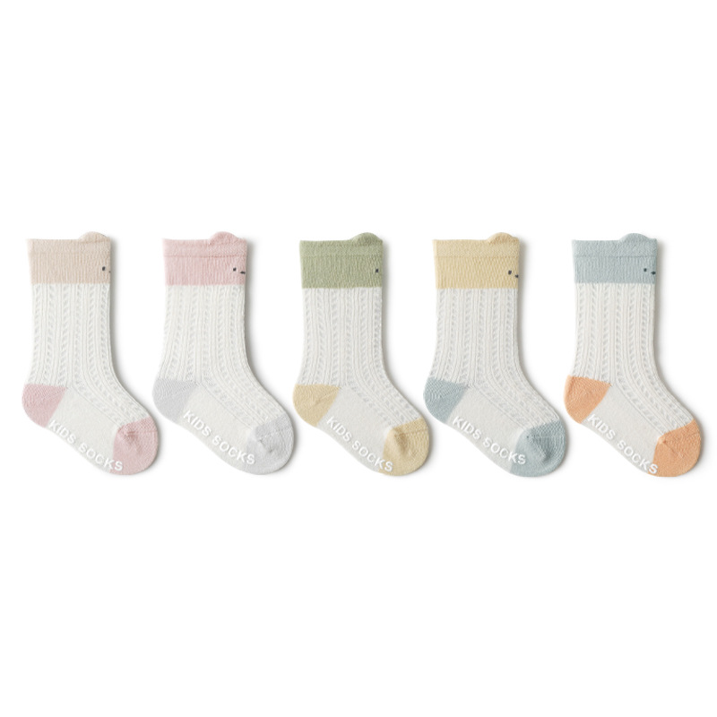 2023 verano nuevos calcetines de bebé de malla delgada para hombres calcetines de bebé recién nacido calcetines de algodón para niños de dibujos animados lindos