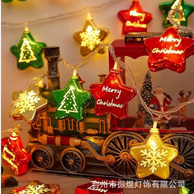 LED árbol de Navidad string decoración de vacaciones pequeñas luces de color bolas luces parpadeantes luces de estrellas de Navidad diseño de luces de cinta de luz
