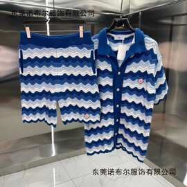 时尚欧货 Ca卡萨 短袖衬衫针织衫现货跨境欧美时尚一套现货外贸棉