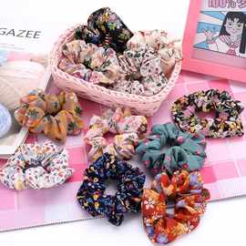 清新小碎花猪大肠圈复古法式甜美少女发圈布艺发绳发饰女