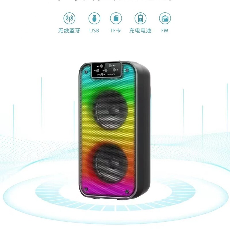 Factory Straight Hair Double 4inch GTS-1873 Series Outdoor Portable Bluetooth Speaker