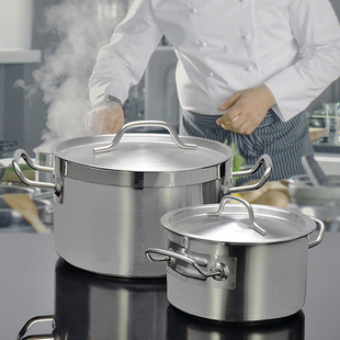 Stainless Steel Double Bottom Juice Pot Hotel Commercial Western-style Baking Milk Pot Binaural Large Capacity Soup Pot Stove Universal