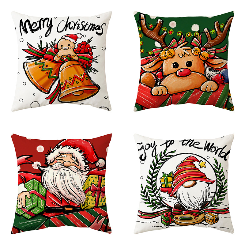 100g Weight Pillow Cases Home Textiles & Decor Type Fashion Christmas Tree Santa Claus Elk Polyester Pillow Cases