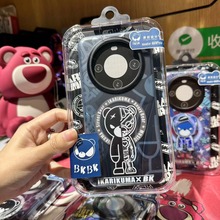 米卡伦 BK 小黑熊 潮酷磨砂磁吸 适用于15pm华为MATE 60Pro手机