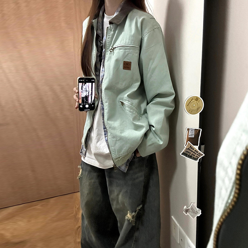 日系复古工装夹克外套女款秋季2025新款感超好看棒球服|undefined