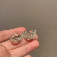 Легкое роскошное винтажное серебряное кольцо с витым узором, нишевый дизайн, крутая тяжелая мастерская, легкое роскошное кольцо на указательный палец с открытым концом
