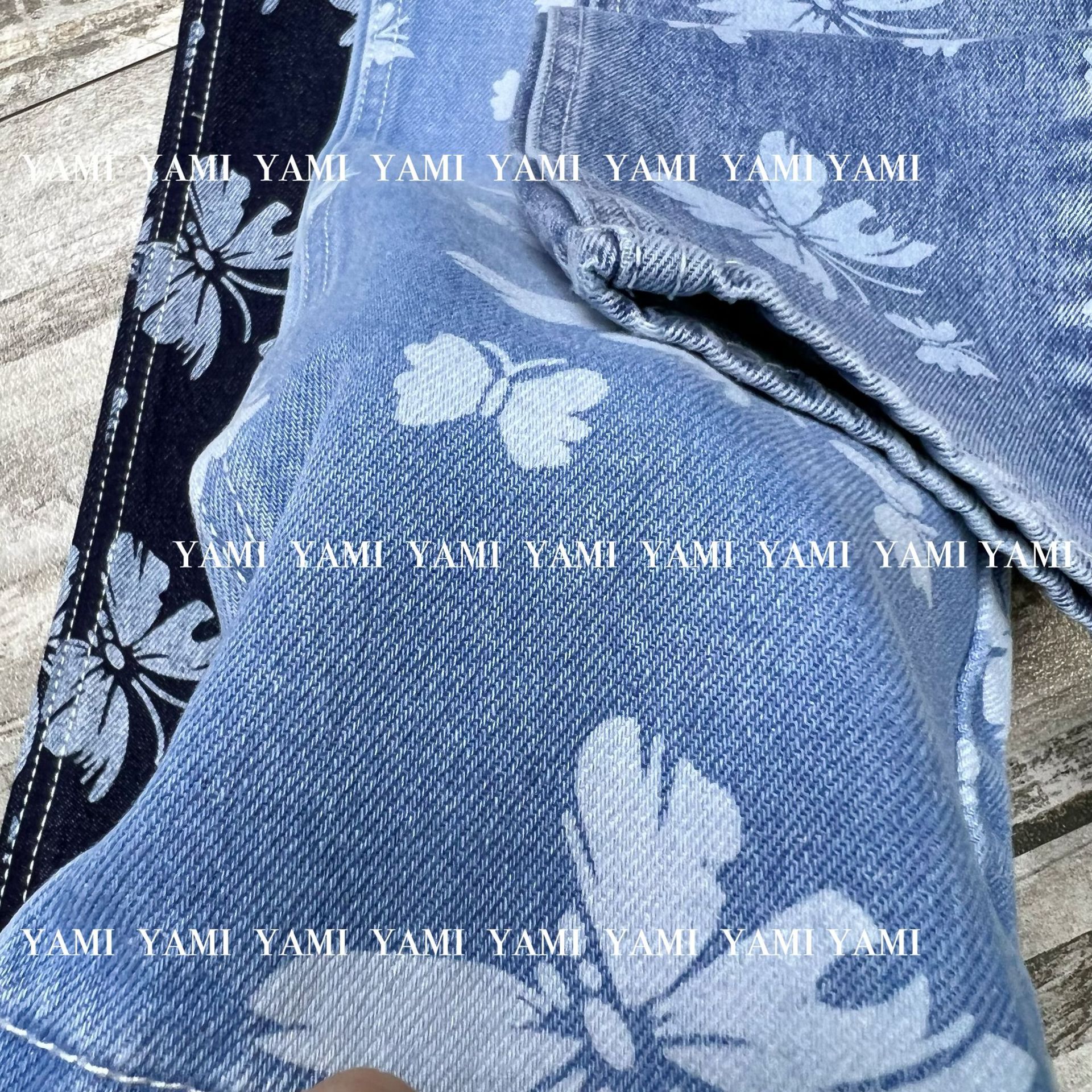 Tela de mezclilla de moda impresión artesanal suave algodón no elástico Denim ropa de mujer fábrica de tela al por mayor