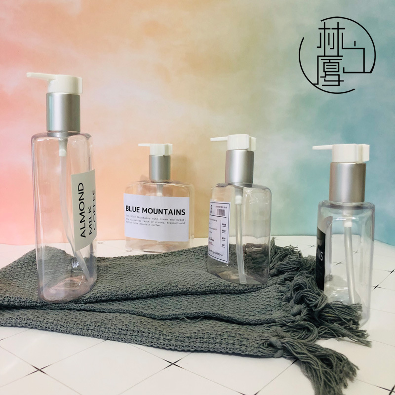 按扁毫升装瓶透明分空瓶子空瓶洗发水北欧400ins方形沐浴露