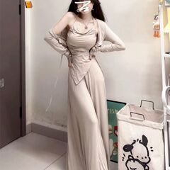 2025早秋新款慵懒风连衣裙子气质女装高级感秋季穿搭一整套装长裙