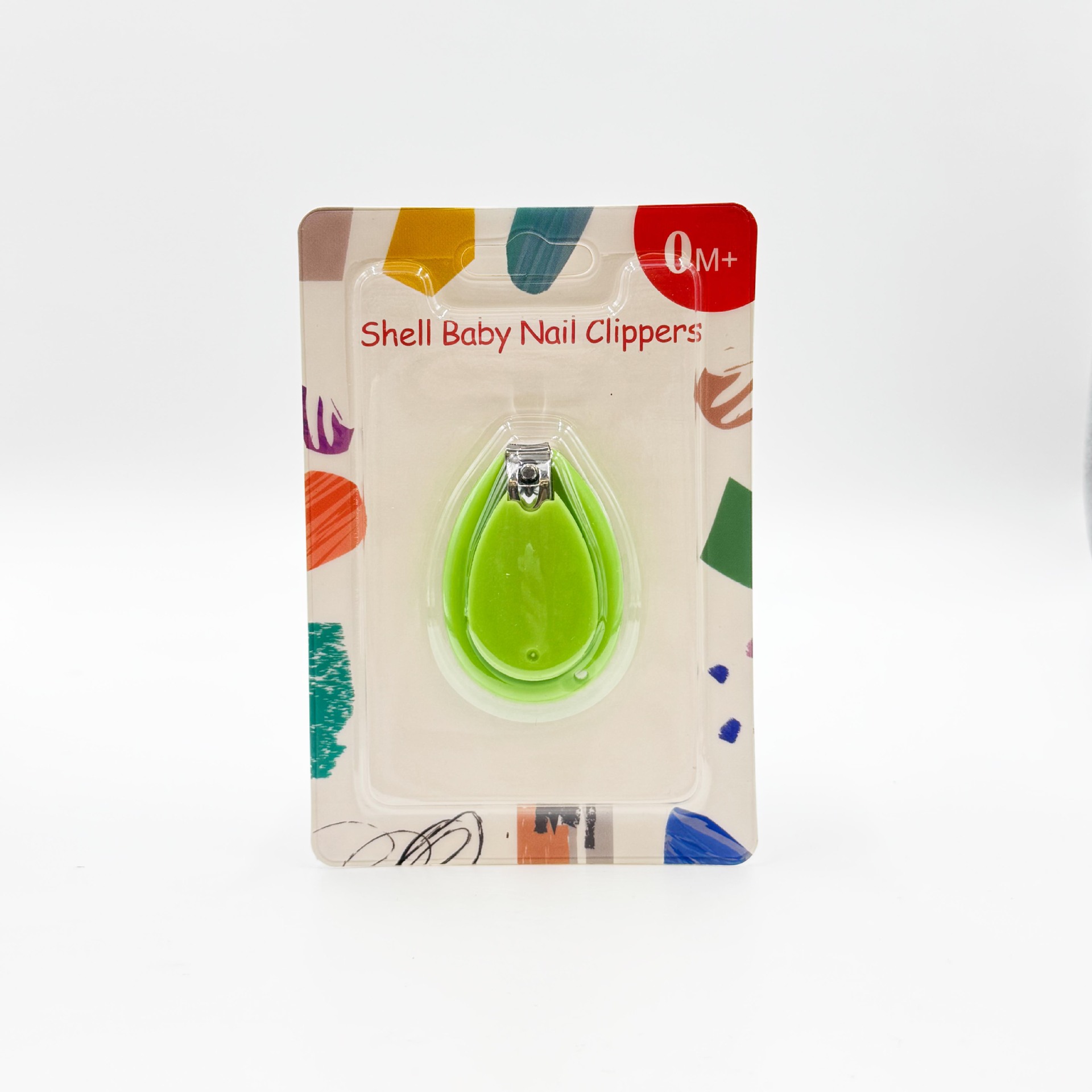 Inglés tarjeta de uñas tijeras de uñas para bebés set adorable conchas