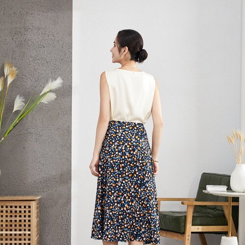 Silk Slip Dress Women's Underwear Summer New Layered Mulberry Silk Outerwear Plus Size Fake Two-Piece Base Shirt