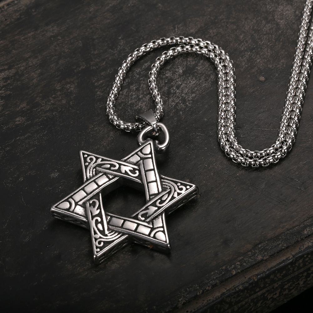 Dongguan Stainless Hexagram Titanium Steel Casting Hexagonal Pendant Men's Necklace Jewelry_voghion.com