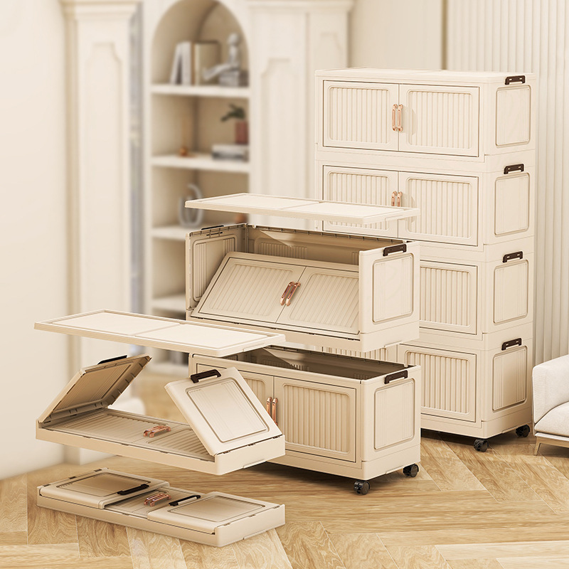 Gabinete de almacenamiento de toallas de papel de 40 caras de ancho de doble puerta magnética doméstica sin instalación de armario plegable de gran capacidad armario de almacenamiento image 2