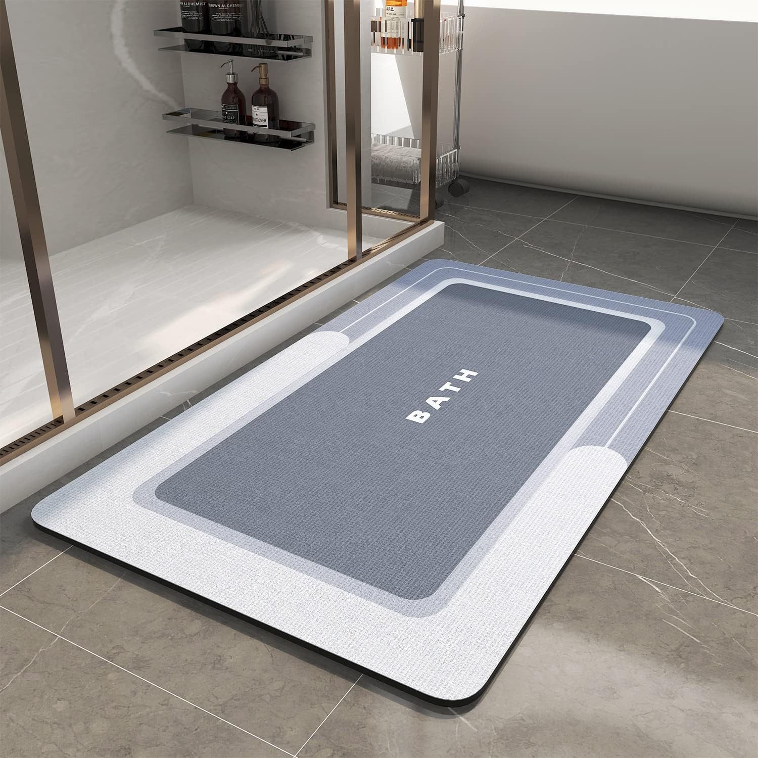 Alfombrilla absorbente de barro de diatomeas Alfombrilla de cocina Alfombrilla de piso antideslizante y antigrasa, lavable, inodoro y desechable Alfombrilla de piso de baño Alfombrilla de piso de secado rápido