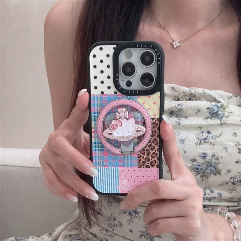 彩格纹豹纹波点立体星球KT适用iPhone17苹果16ProMax/15/14手机壳|undefined