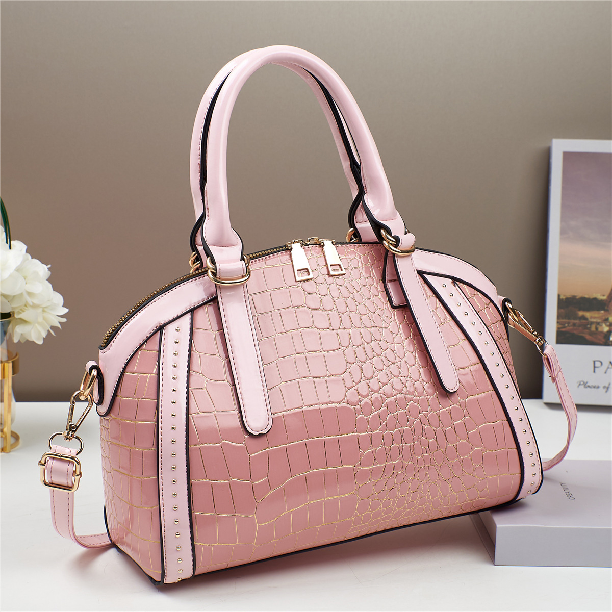 Bolso de Mujer de Comercio Exterior del Fabricante, Modelo Nuevo 2025, Bolso de Mano Estilo Coreano, Texturizado, de Un Solo Hombro, Brillante, Bandolera, Moda Femenina