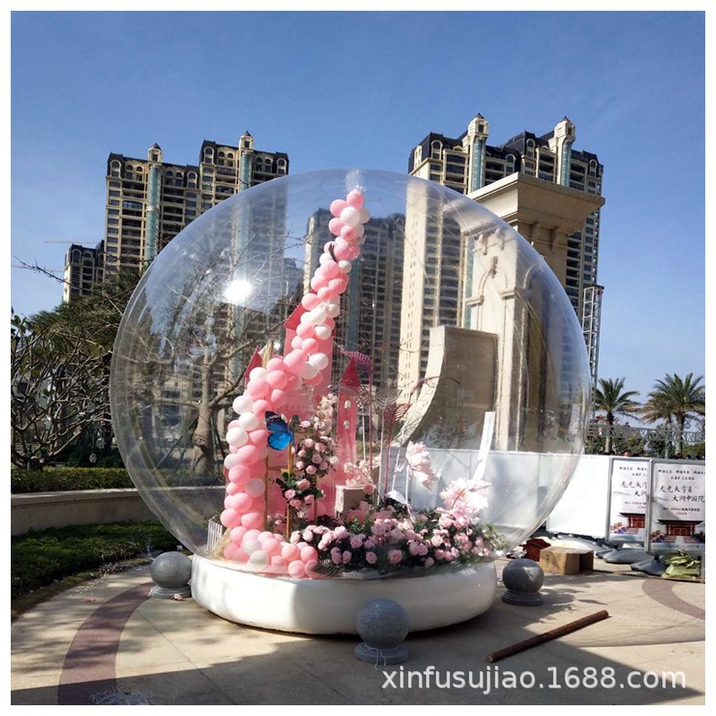 Bola de copo de nieve inflable centro comercial exposición inflable Navidad burbuja transparente casa fábrica boda Fondo decoración bola de cristal