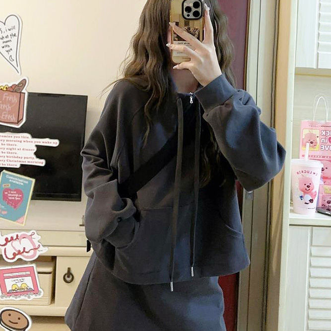 网红爆款显瘦时尚套装女2025长袖上衣+半裙两件套装减龄洋气穿搭|undefined