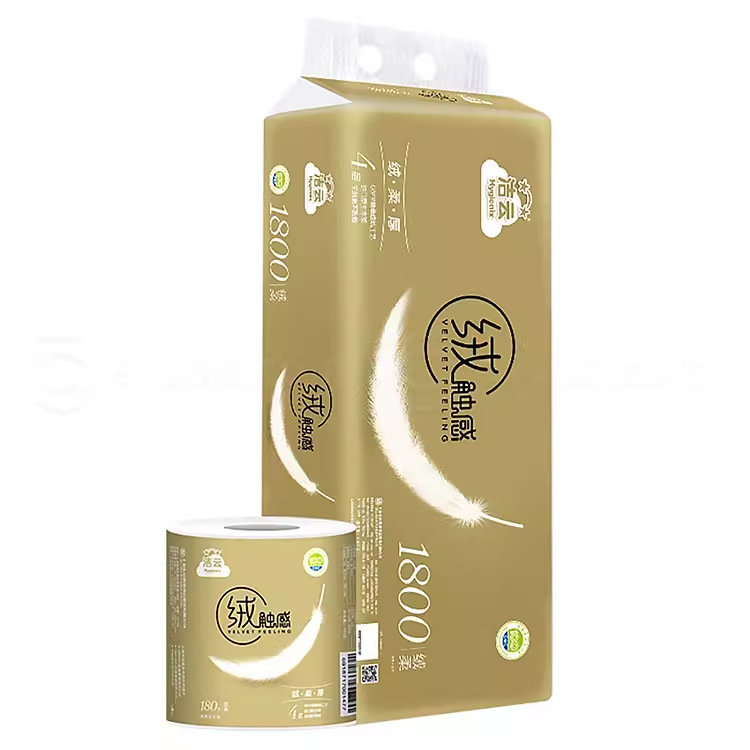 Jieyun Velvet Touch 4-Layer 180g Coreless Toilet Paper Roll 10-Roll Pack