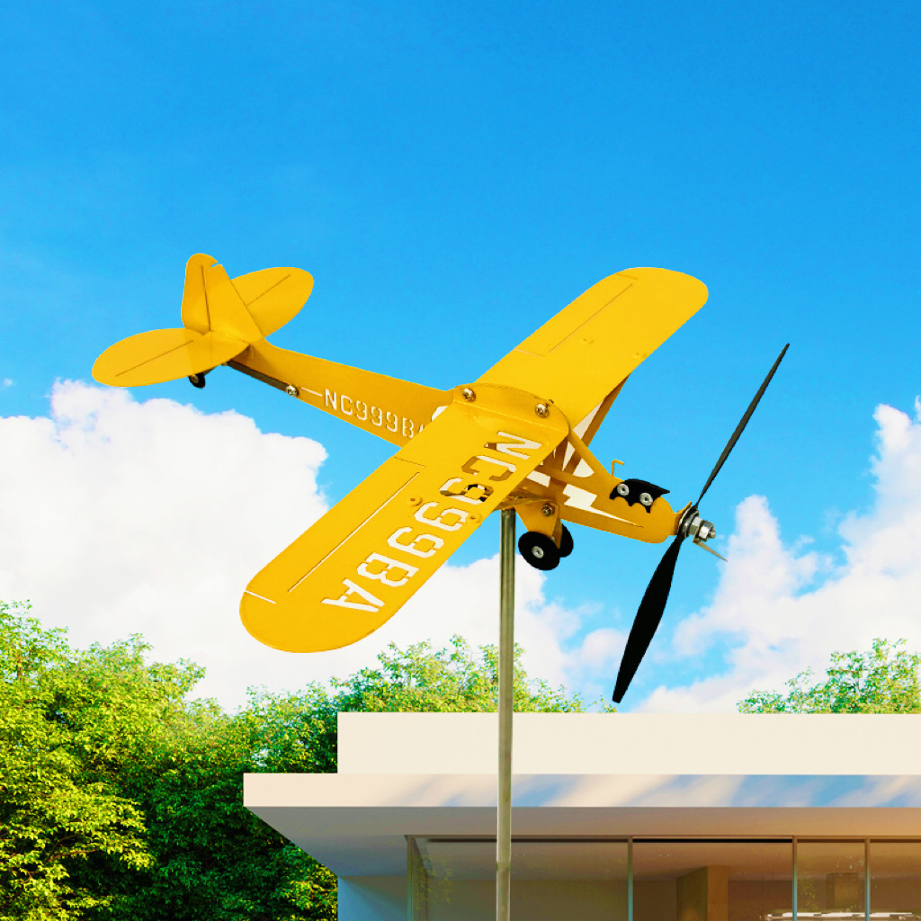 Estación independiente de metal hierro aviones modelo adornos giratorio