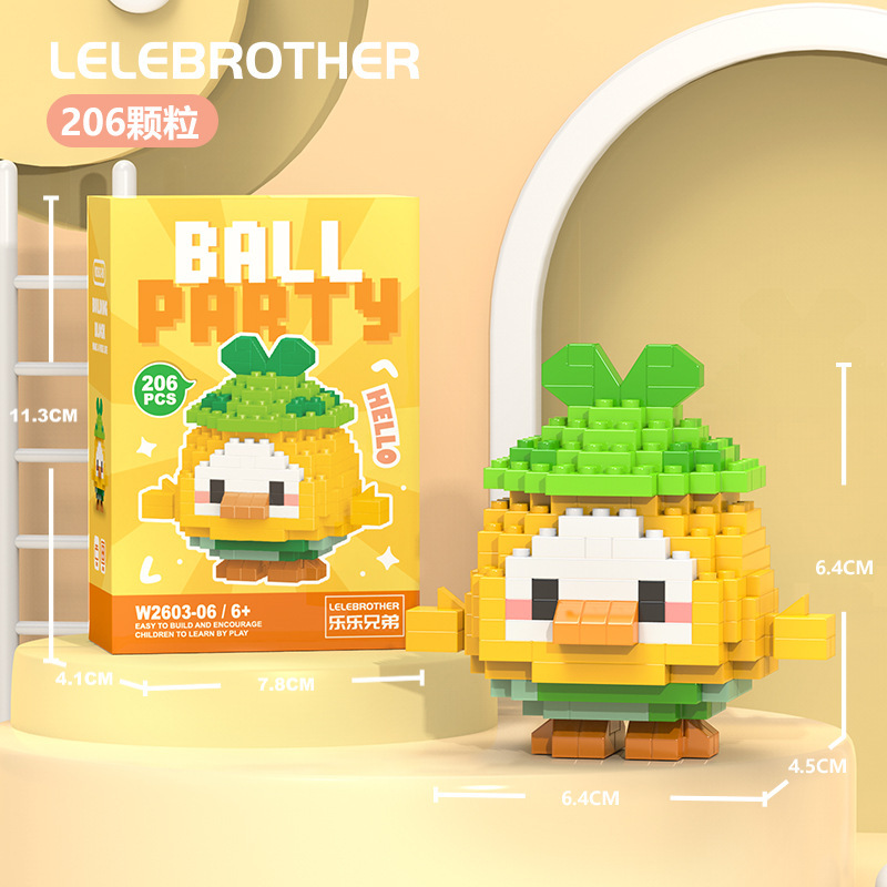 Compatible con muñeco de dibujos animados de huevo de animal de Lego, oso de fresa, bloques de construcción de Linna, juguetes educativos ensamblados para niños al por mayor