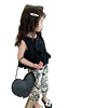 Girls' Personal Personal Dross Fashion Edition top plus ink painting anti -mosquito pants 24 summer new foreign trade children's clothing