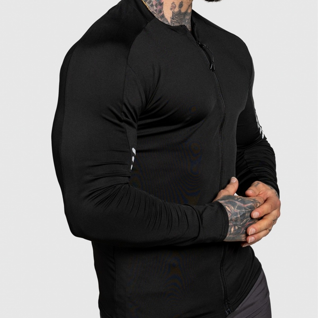 Men's Quick Drying Long Sleeve Cardigan Jacket Slim Fit Stretch Sports Fitness Base Layer Training Running Top Trendy Autumn_viptrois.com