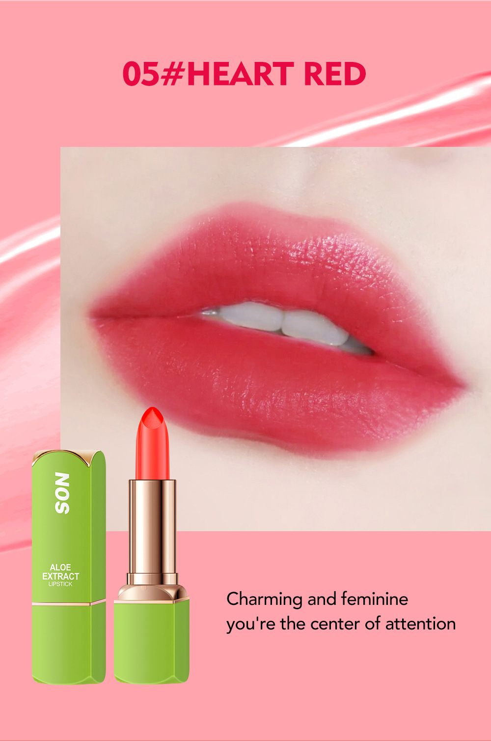 warm lipstick Cross-border NOS Aloe Vera temperature-changing Lipstick Lipstick does not stick to the cup and provides long-lasting moisturizing and nourishing lip lines undefined