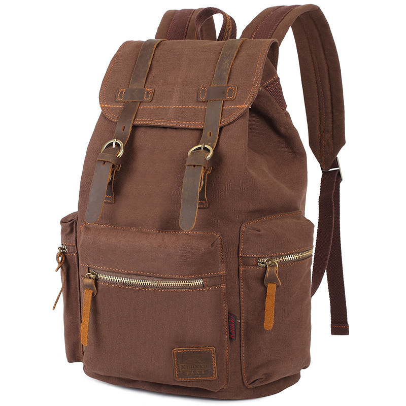 Cross-Border European and American Canvas Backpack Men's Retro Backpack Laptop Female College Student Backpack Casual Fashion Foreign Trade