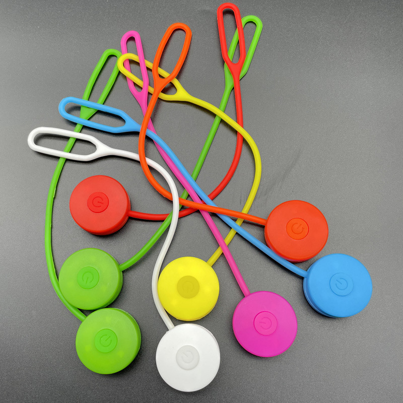 高亮圆形硅胶背包灯 led帐篷绳挂灯迷你背包灯自行车警示尾灯批发