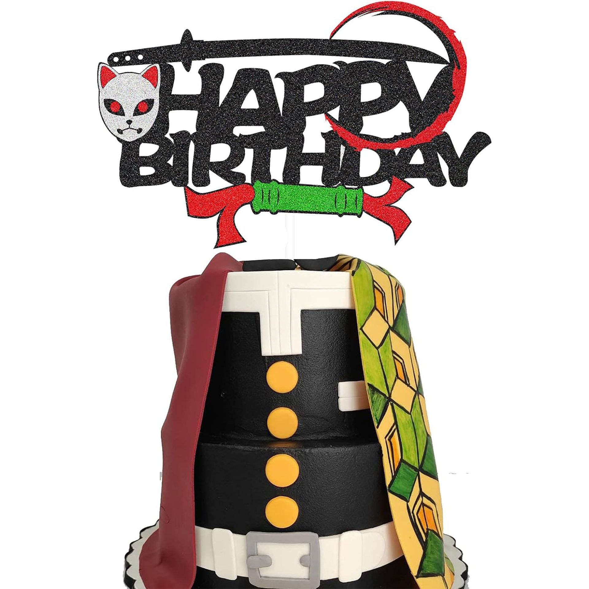 Black Warrior Cake Decoration Martial Arts Karate Kung Fu Ninja Theme Baby Party Children's Birthday Cake Topper