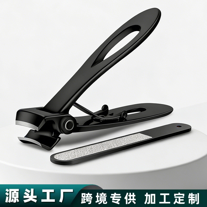 Wholesale Large Opening Nail Clippers Two-Piece Set Stainless Steel Nail Clippers Single Piece Household Portable Sharp Powder Nail Scissors