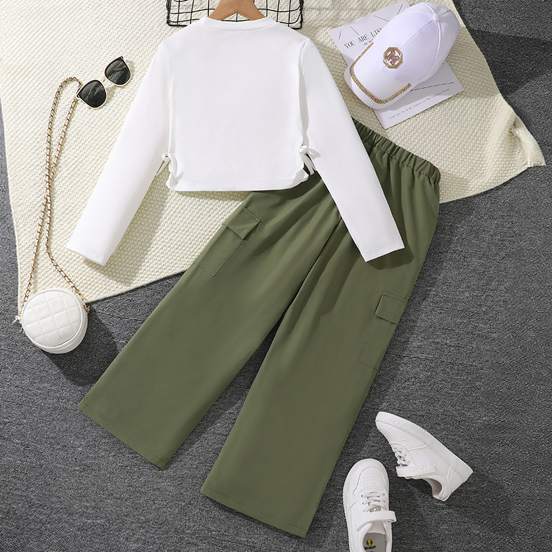 Kids Clothing Sets Children's Clothing Type Long Sleeve Sleeve Length Casual Letter Cotton Blend Girls Clothing Sets