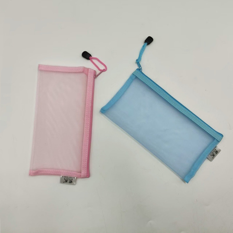 学生用試験筆袋 ナイロンメッシュ 透明収納袋 卸売 無地 通気性 A6 ジッパーバッグ 韓国風デザイン|undefined