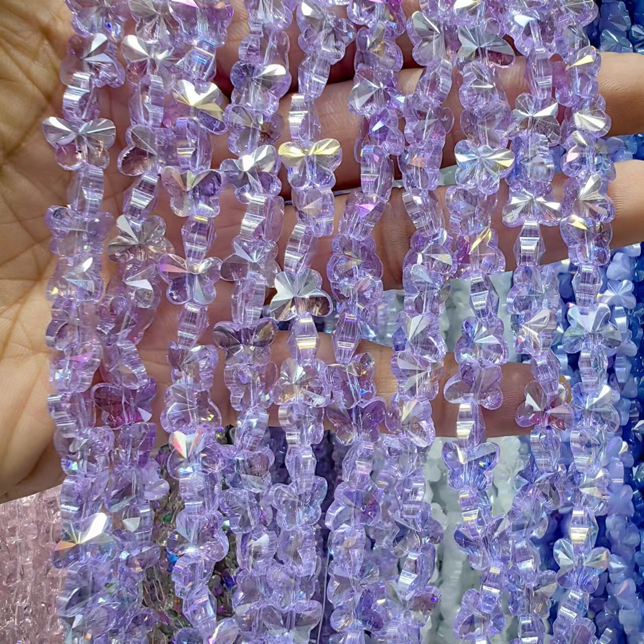 8mm mariposa de cristal de cristal de corte de cristal boutique joyería DIY pulsera hecha a mano accesorios de cadena de teléfonos celulares cuentas