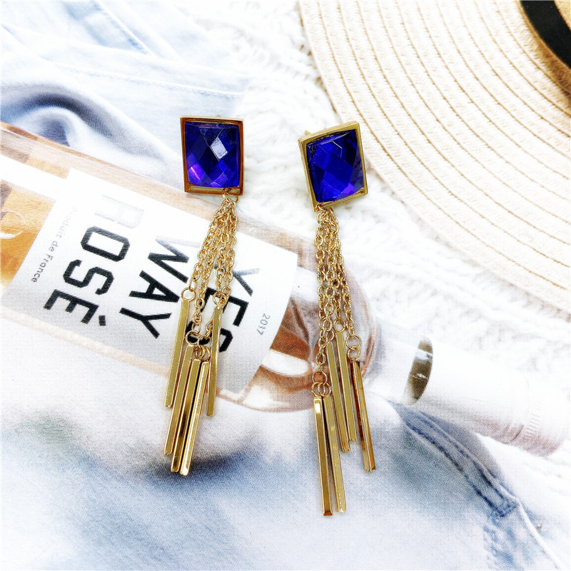 New long fashion tassel stainless steel earrings women