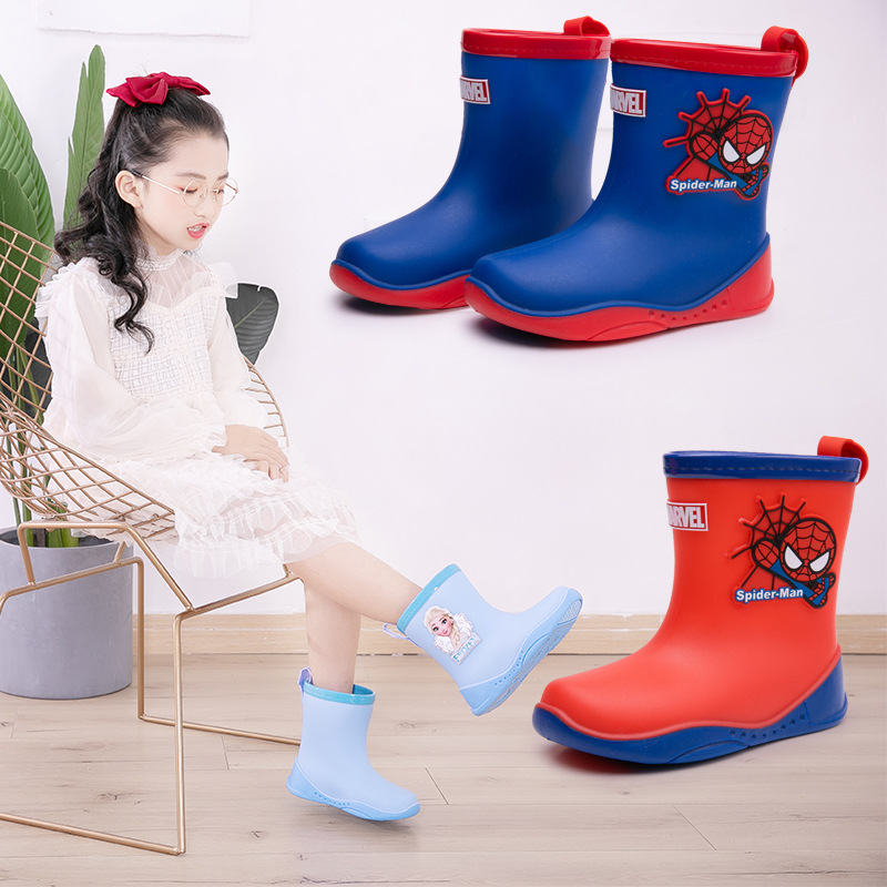 Marvel children's rain boots Boys Girls kids baby students non-slip mid-calf Spider-Man Four Seasons rain boots water shoes
