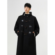 大货毛呢大衣男中长款风衣男长款牛角扣F999款138模白底A