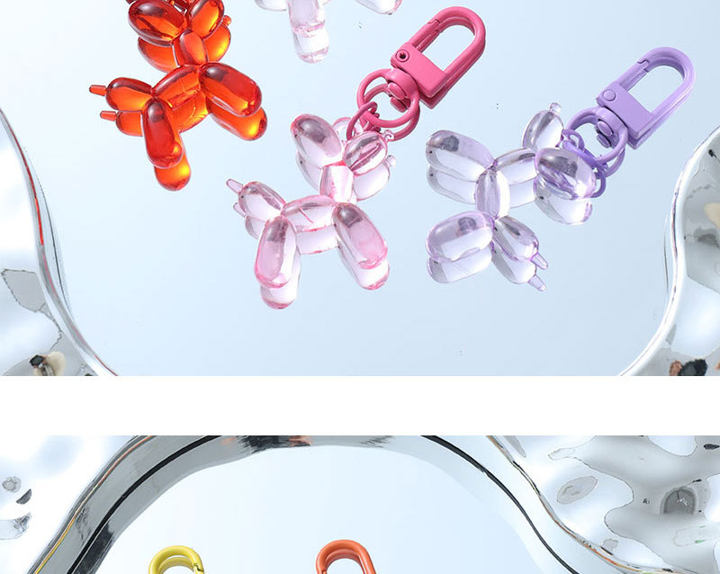 Mini Viral Transparent Balloon Dog Pendant Colorful Cartoon Puppy Keychain Phone Chain Women's Bag DIY Hanging Ornament