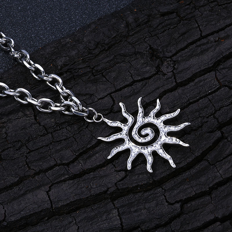 Paperclip Chain, cable chain Chain Type 1 Piece Quantity Retro Sun 667 Stainless Steel Unisex Double Layer Necklaces Men Layered Necklaces