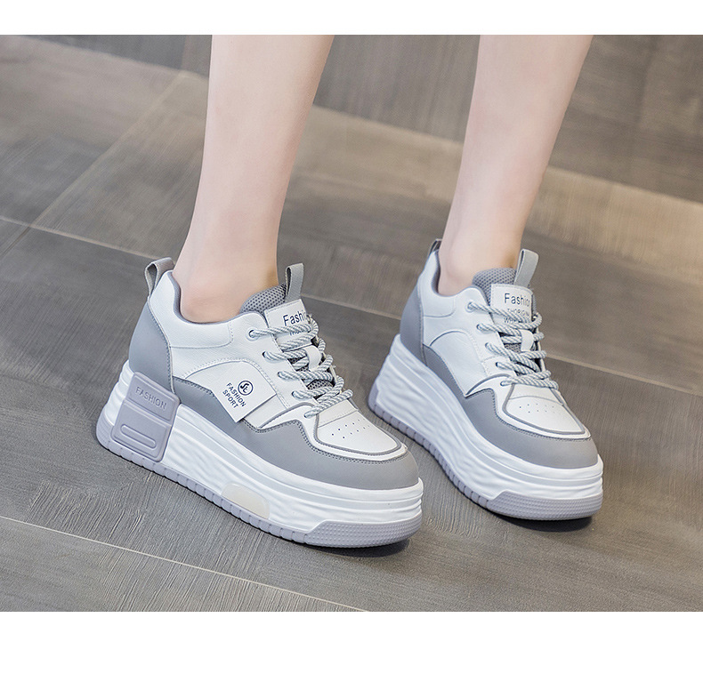 2025 Spring New Style Height-Increasing White Single Shoes Full Leather Thick Sole Casual Fashion Versatile Women's_vogvips.com