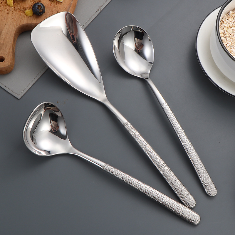 304 acero inoxidable martillo cucharas creativas cucharas de piedra cucharas de comedor cucharas de comedor cucharas de hortales cucharas de salsa