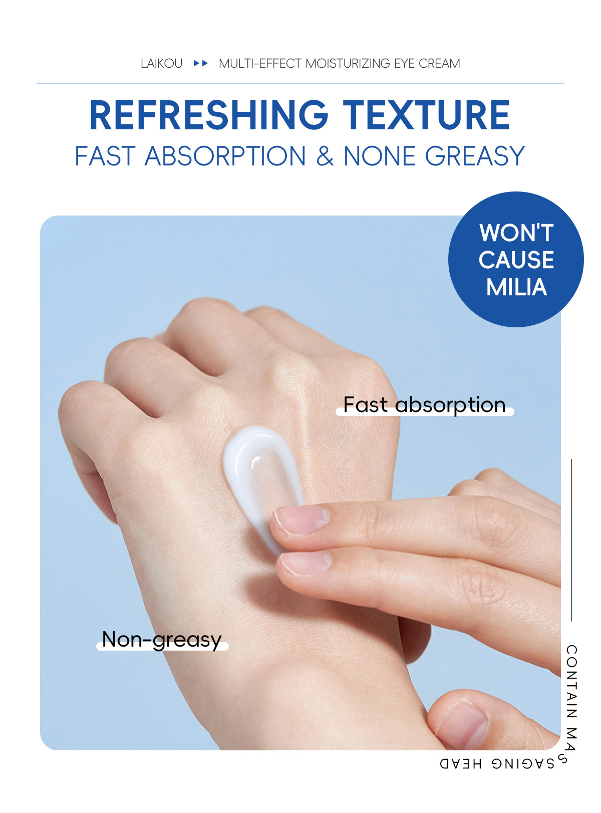 Cross-border LAIKOU Hydrating Roll-on Eye Cream 20g, eye moisturizing and eye care skin care product manufacturer supply undefined