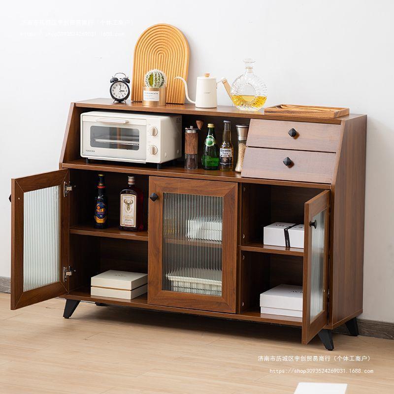 Scandinavian Japanese Sideboard Solid Wood Small Apartment Wall Restaurant Kitchen Multi-layer Storage Cabinet Living Room Storage Side Cabinet