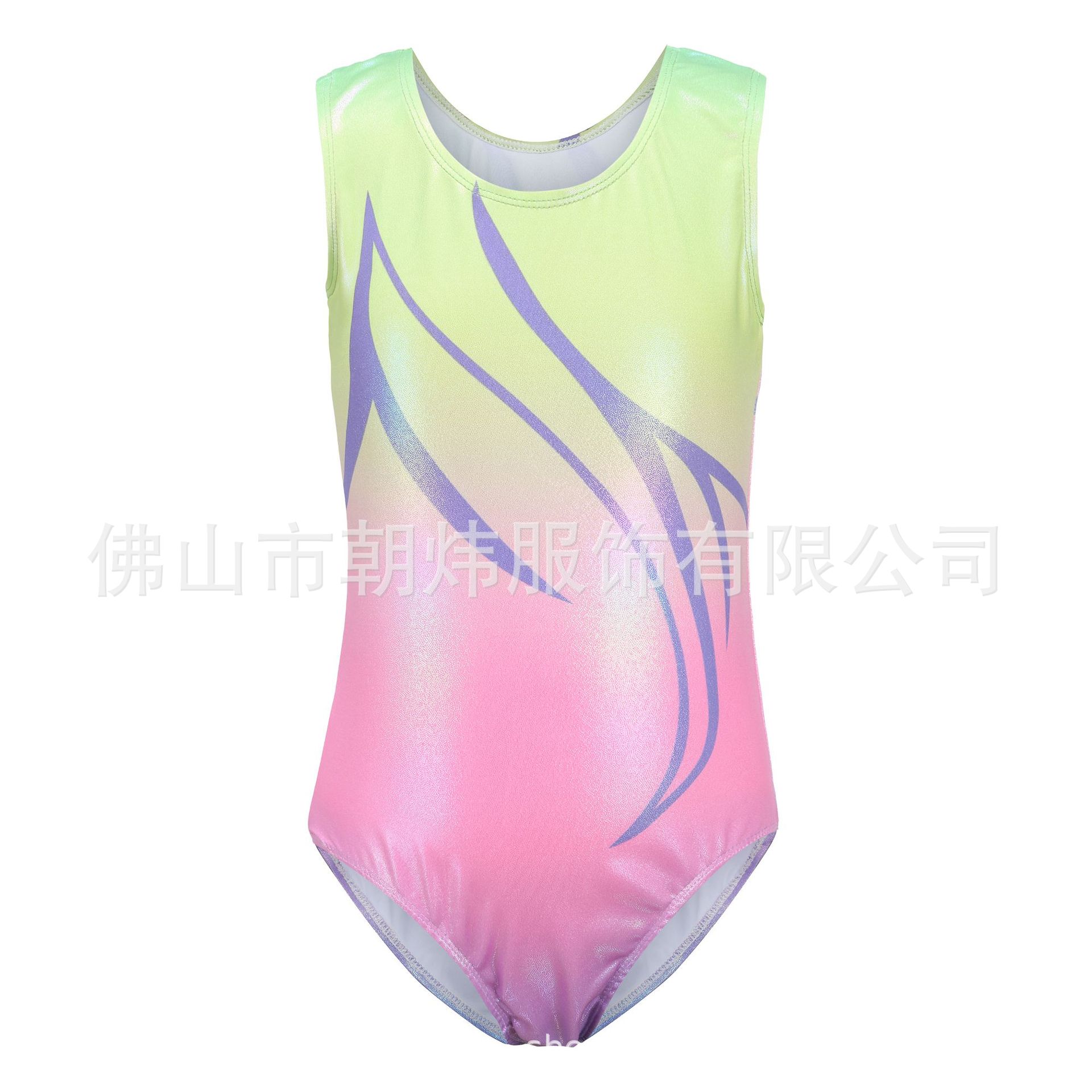 Ropa de gimnasia bronceado niñas ropa de gimnasia ropa de baile de niños ropa de rendimiento medias ropa de práctica de los niños