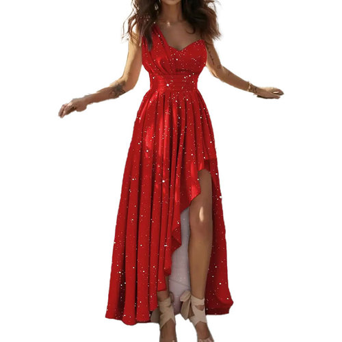 2026 European and American Women's Fashion New European and American Women's Fashion Solid Color Dress Dress