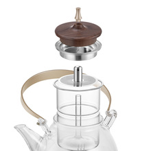 杜蘭月輪蒸煮茶壺家用耐熱玻璃提梁泡茶壺老白茶蒸煮一體茶壺