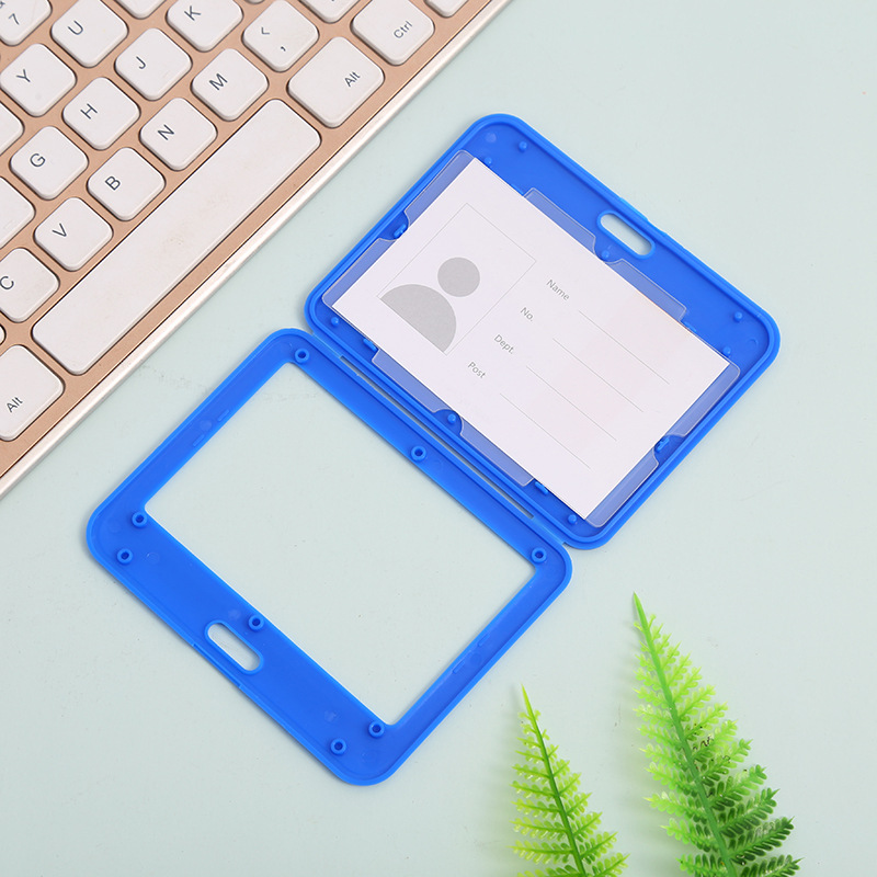 Funda protectora para tarjeta de identificación, porta tarjetas de autobús transparente de doble cara, porta tarjetas de identificación laboral, porta tarjetas de identificación de estudiante, cordón para tarjeta de identificación de exposición